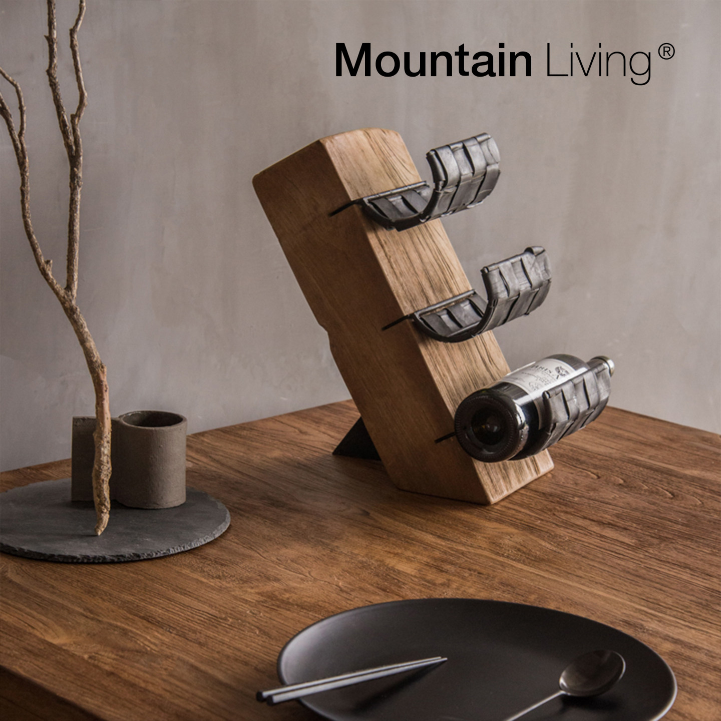Mountain Living进口老柚木实木啤酒葡萄酒红酒架吧台展示架杯架