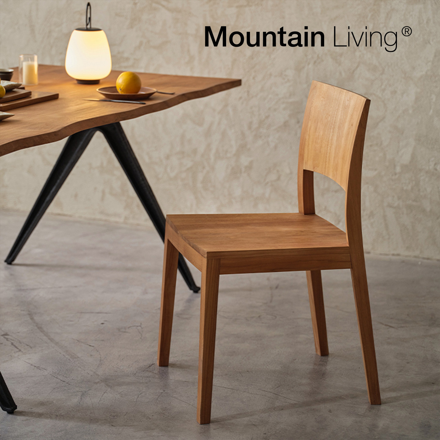 MountainLiving进口柚木家具纯实木餐椅餐桌椅靠背椅子家用中古风