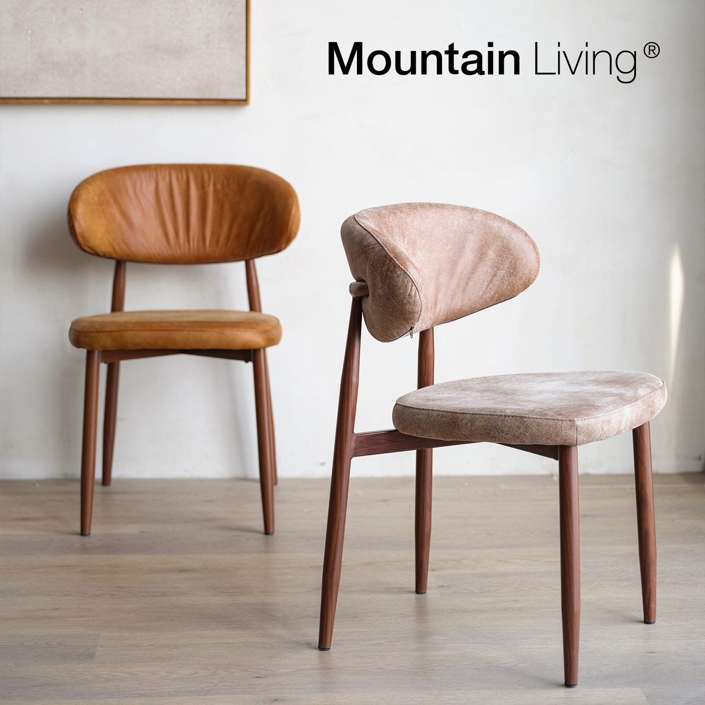 MountainLiving进口铁艺真皮餐椅