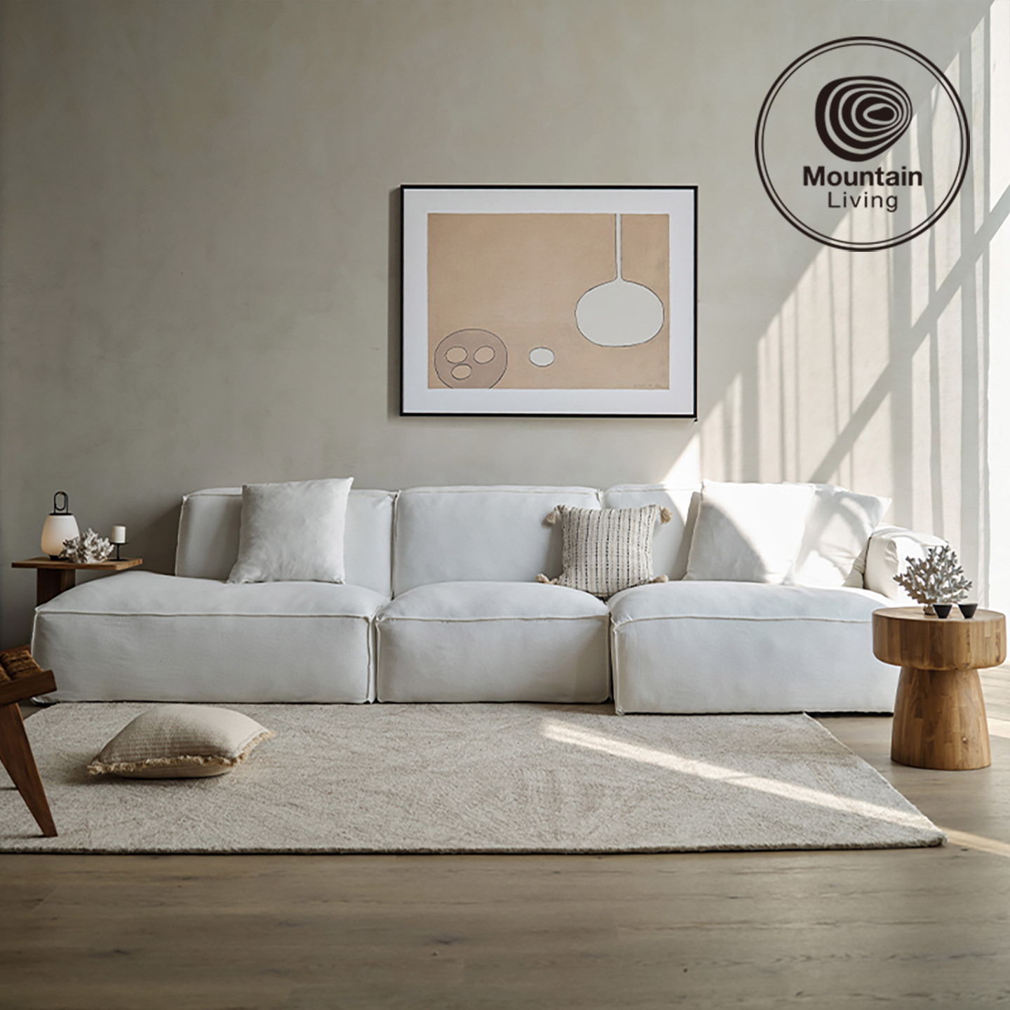 MountainLiving客厅家具棉麻布艺沙发云朵豆腐块高端品
