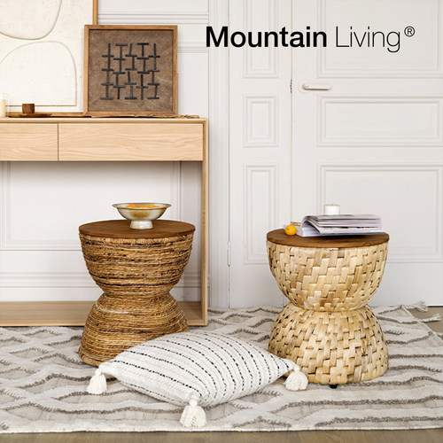 MountainLiving藤编柚木矮凳