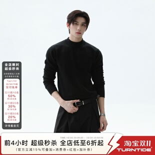 TURNTIDE 430g羊毛混纺莱赛尔半高领修身毛衣保暖打底内搭针织衫