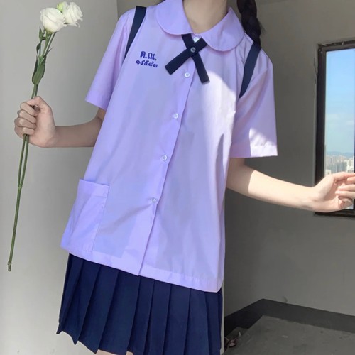 jk衬衫夏季学院风短裙泰国校服