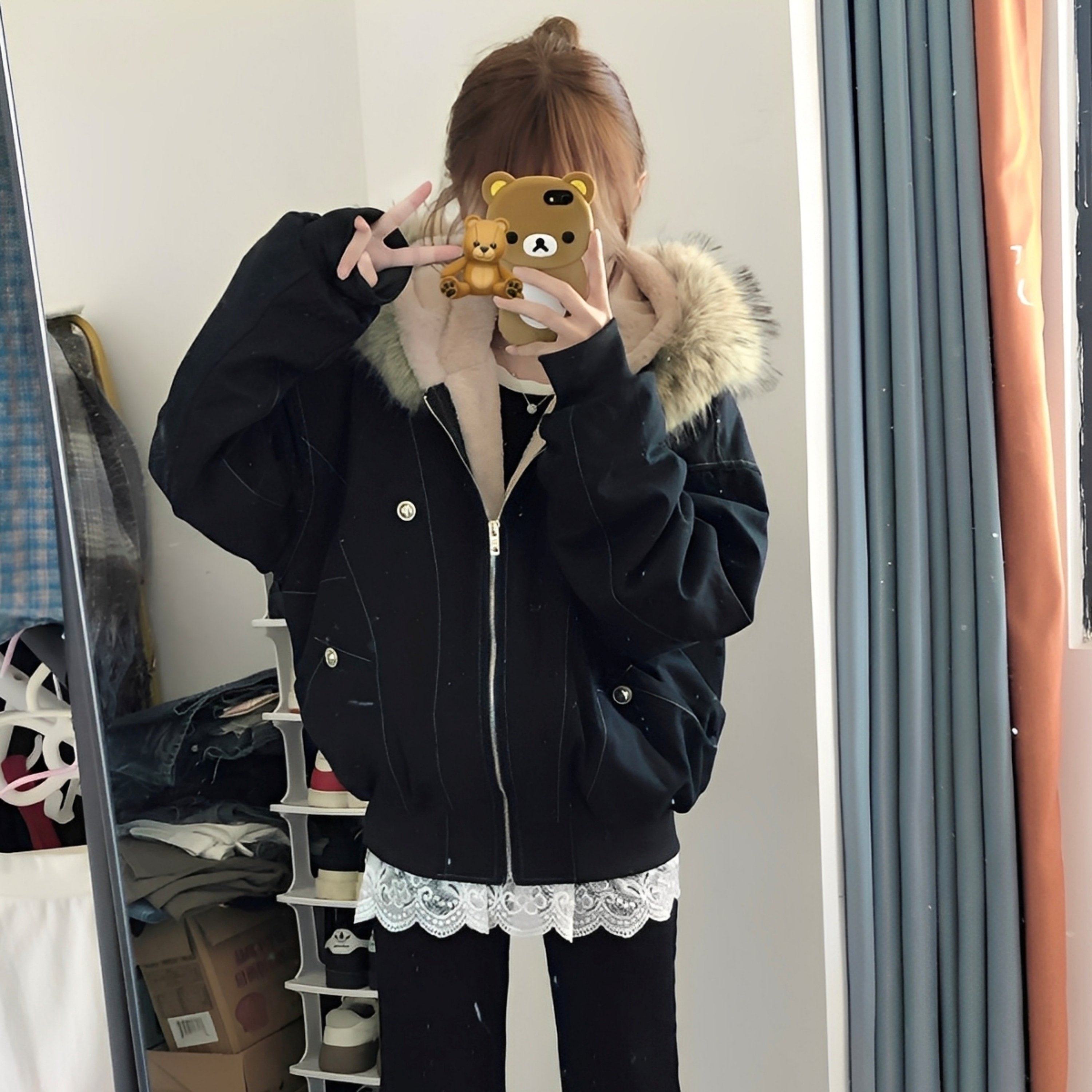 2025爆款黑色座山雕冬季新款大毛领派克棉服加厚绒短款宽松外套女,女装/女士精品,棉衣/棉服,淘宝优惠券,粉丝福利购,淘宝优惠卷