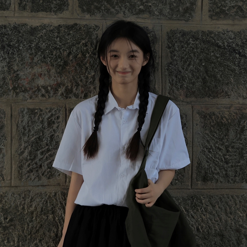 高中生jk白衬衫女日系学院风基础款短袖衬衣毕业班校服百褶裙套装