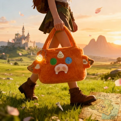 原创设塞尔达传说周边可爱猪猪电脑包超萌毛绒通勤包女款手提包包