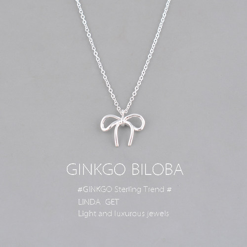 925纯银甜美蝴蝶结项链女款2025新款轻奢小众锁骨链韩系ins风刻字