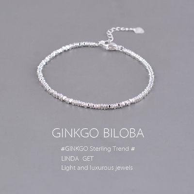 925纯银碎银几两三角碎片小众设计手链女手饰手串学生闺蜜春ins风