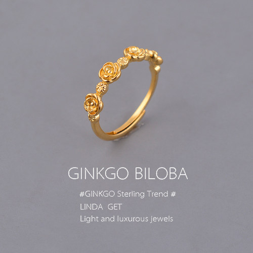 925纯银小王子玫瑰戒指女百搭浪漫复古高级轻奢食指戒指环ins刻字