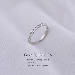 925纯银戒指麻花戒指自律尾戒指环小众设计素圈食指ins冷淡风日韩