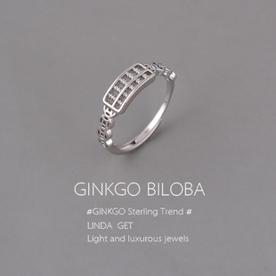 925纯银如意算盘戒指女小众设计招财铜钱食指戒指环2024新款刻字