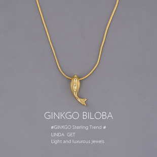925纯银余生有你项链小鲸鱼女新中式小众气质高级轻奢锁骨链刻字