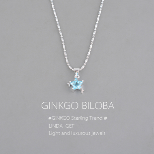 925纯银蓝色星星项链2025新款 高级轻奢小众高级锁骨链冷淡风刻字