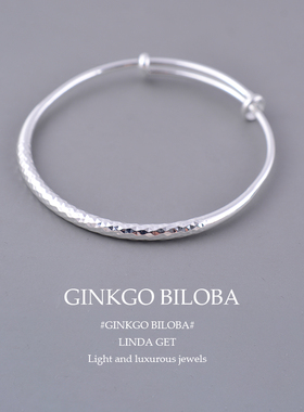 锤纹素圈手镯ins小众设计简约女