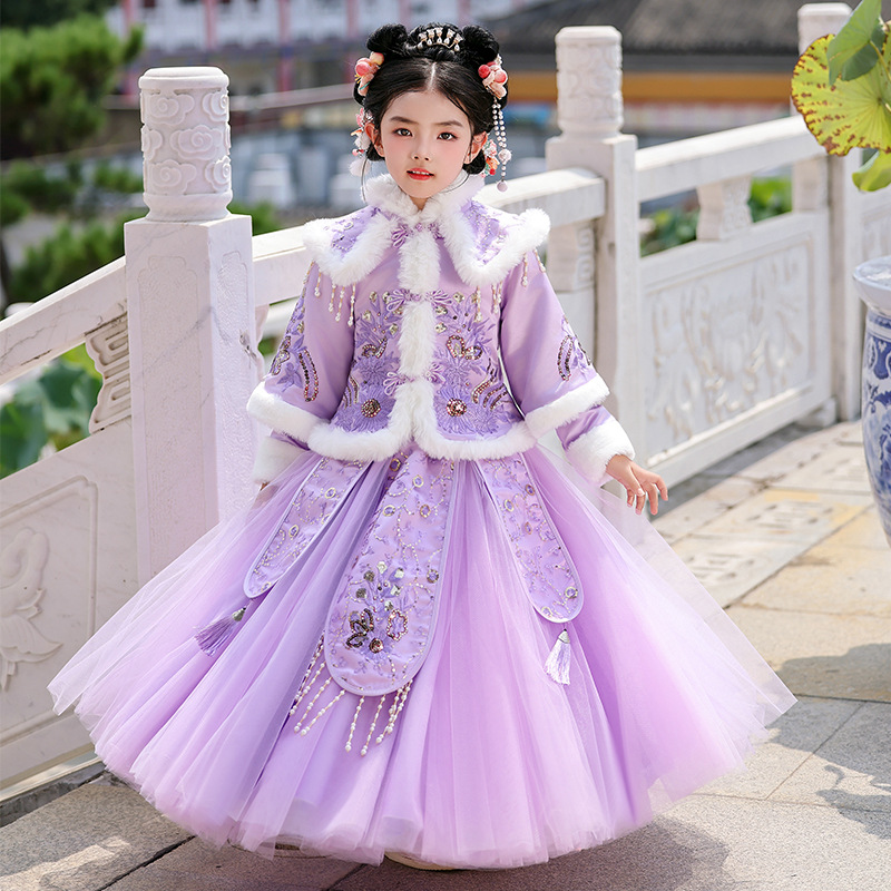 女童冬季加绒加厚中国风汉服