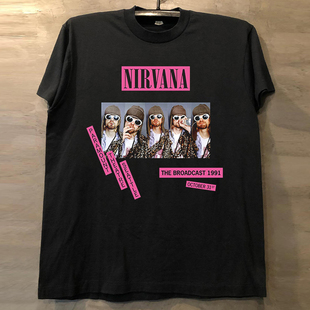 Nirvana涅槃乐队科特柯本周边ins超火重磅美式复古情侣短袖T恤潮
