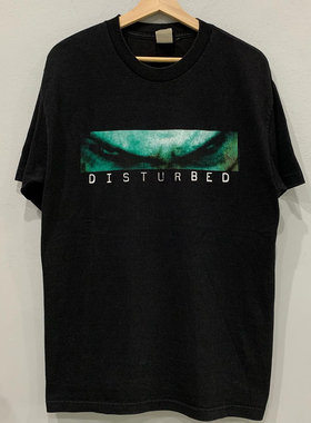 Disturbed摇滚乐队高街潮牌短袖T恤hiphop美式复古设计感圆领半袖