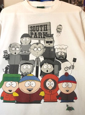 southpark南方公园卡通动漫短袖美式街头oversize男女重磅棉T恤潮