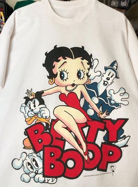 Betty Boop贝蒂小姐娃娃欧美潮流卡通动漫阿美咔叽男女短袖Tee恤