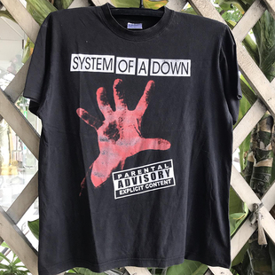 System Of A Down金属堕落体制乐队短袖男女vintage复古质感T恤潮