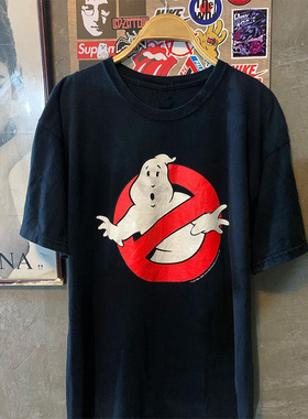 阿美咔叽oversize黑色印花捉鬼敢死队Ghostbusters短袖宽松短袖男