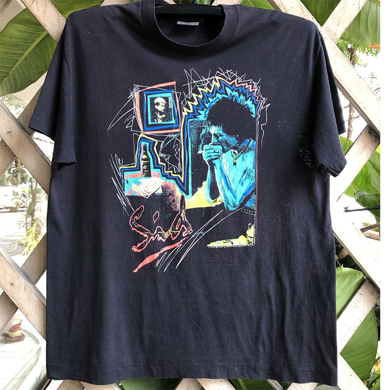 男女情侣古着vintage摇滚人像tee