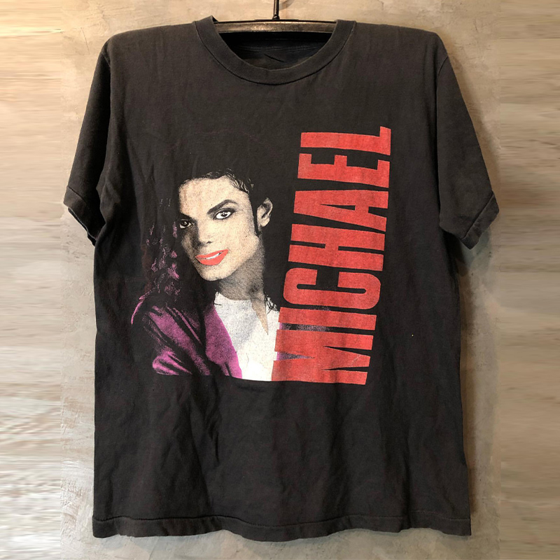 MJ迈克尔杰克逊经典vintage复古古着ins超火宽松oversize短袖T恤