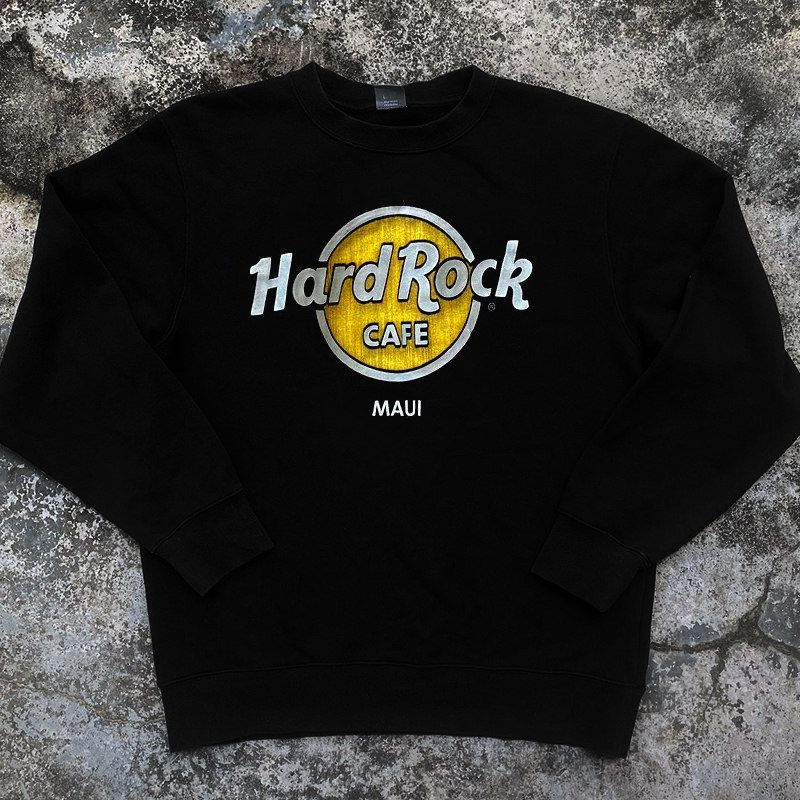 经典复古美潮hardrock美式摇滚vintage秋冬卫衣圆领男女情侣潮牌