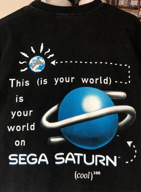 SEGA SATURN欧美街机游戏印花短袖oldschool美式街头vintageT恤男