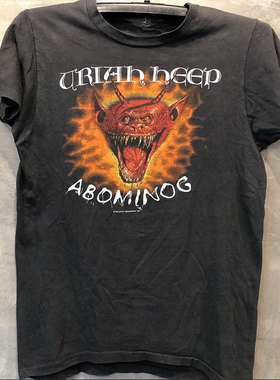 Uriah Heep乐队重金属摇滚vintage高街复古短袖美式oversize男T恤