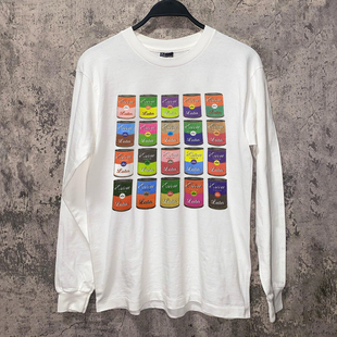 潮牌上衣 T恤男女款 美式 oversize街头小众创意古着感重磅纯棉长袖