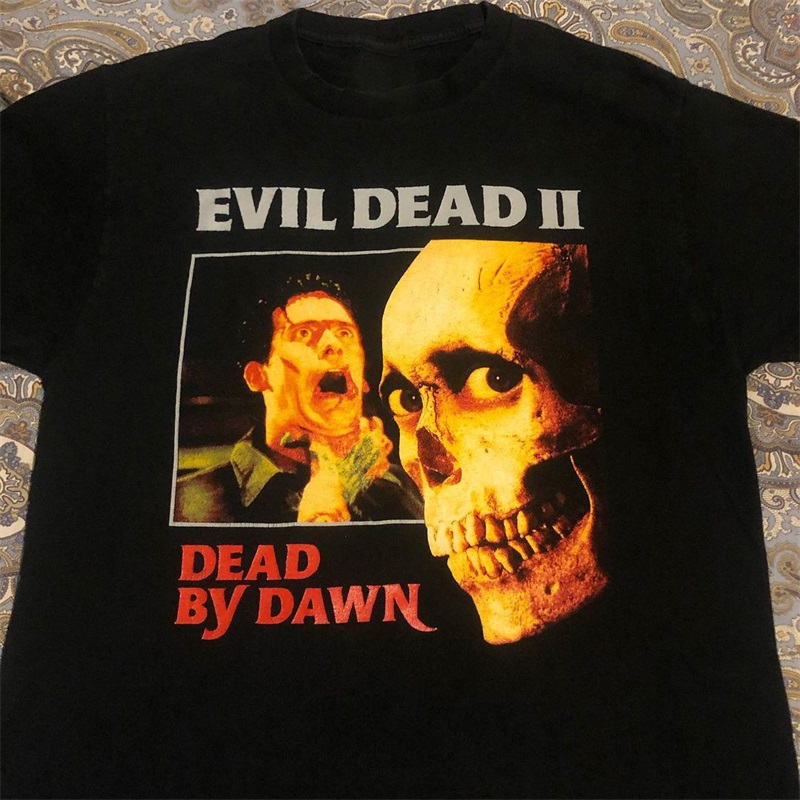 Evil Dead游戏骷髅skeleton短袖T恤欧美高街潮牌男女重磅纯棉T恤