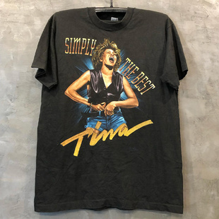 Tina Turner蒂娜特纳人物潮牌印花短袖美式街头vintage古着T恤潮