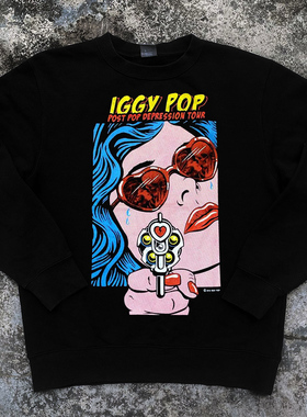 Iggy Pop伊基·波普朋克教父乐队高街长袖男女oversize落肩卫衣