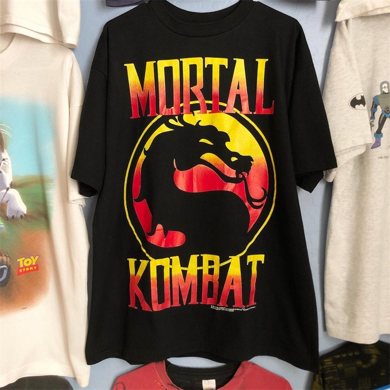 Mortal Kombat格斗之王游戏短袖美潮vintage复古街头嘻哈男女T恤