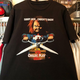 Back摇滚鬼娃短袖 Play乐队Chuckys 男女oversize潮牌T恤 Child