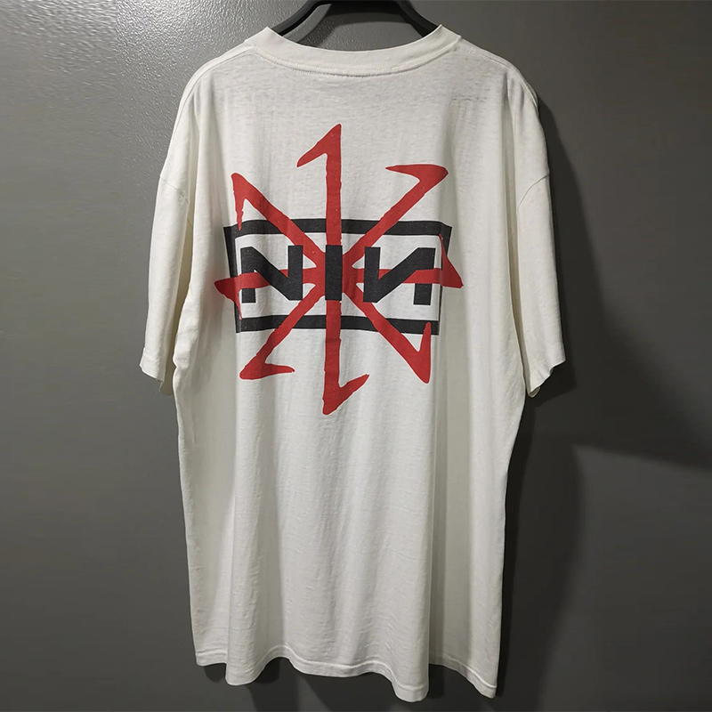 九寸钉乐队美式摇滚设计感短袖棉