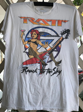 RATT摇滚乐队chic街头嘻哈质感短袖OS男女vintage复古潮流印花T恤