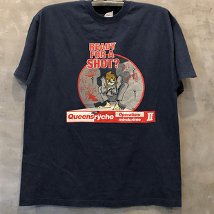 Queensryche摇滚乐队复古动漫欧美ins超火短袖T恤宽松潮牌男女