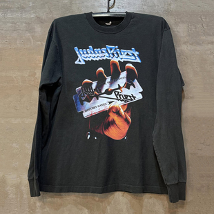 Judas Priest犹大圣徒乐队周边摇滚印花高街潮牌美式长袖情侣T恤