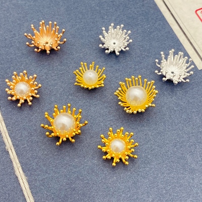 保色铸铜多枝花心花蕊古风发簪