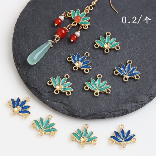 合金滴油景泰蓝电泳保色双面吊坠