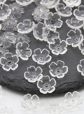 11mm高透亚克力树脂颤枝小花朵diy古风发簪步摇玉簪花配饰材料