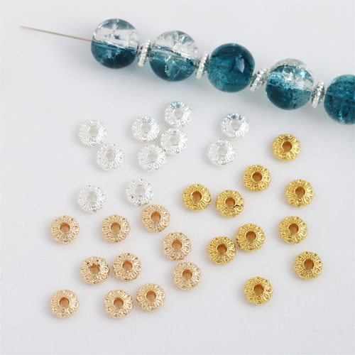 双面花纹雕花隔片隔珠手链材料