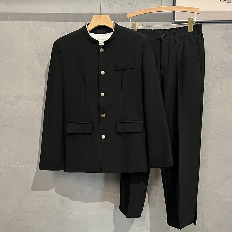 新中式男装中国风西装外套男高级感潮牌大码百搭休闲中山装外套男