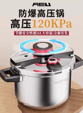 德国防爆120kPa高压家用304中科院抗菌不锈钢压力锅燃气灶电磁炉