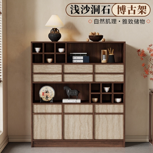实木博古架小型茶柜茶具客厅新中式多宝阁架子简约现代展示柜定制