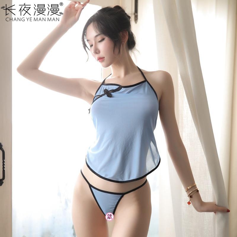 情趣内衣性感民国风女透视装三点式肚兜睡衣制服诱惑套装