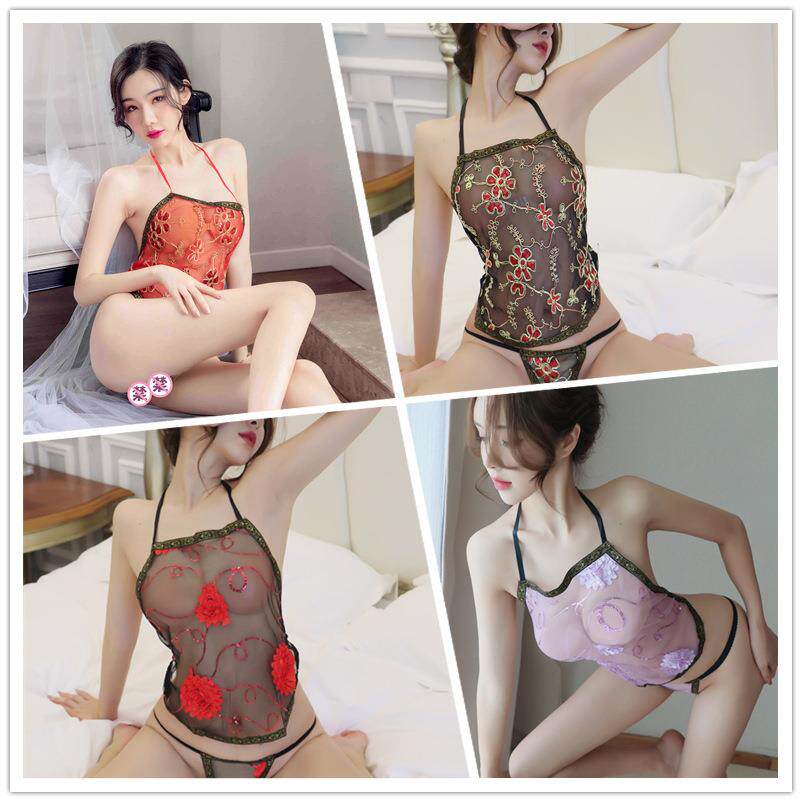 情趣内衣女性感睡衣古典美女诱惑透视肚兜刺绣古装套装