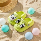 夏季 2025新款 儿童拖鞋 男童女童居家防滑卡通熊猫宝宝女孩洞洞凉拖